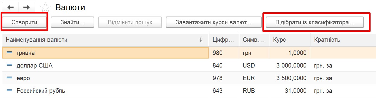 Валюты