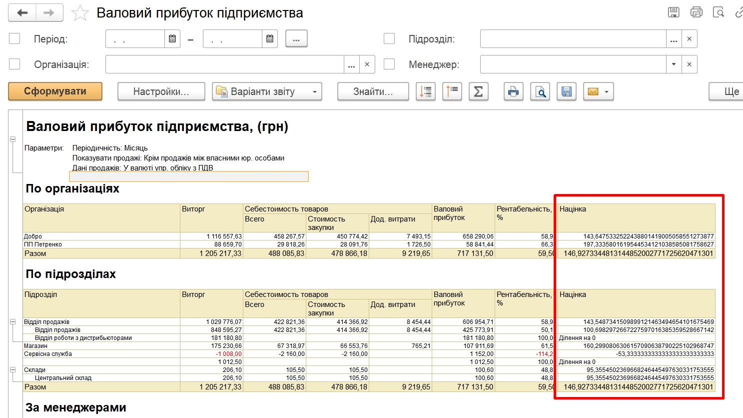 Как настроить ведомость по товарам на складах в 1с